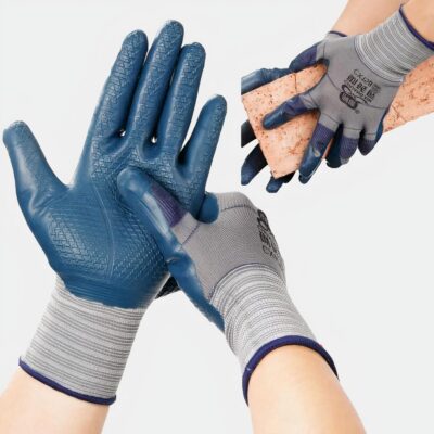 Gants manutention renforces ht de gamme paire gris/bleu (ds202rp10)