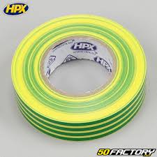 Rouleau adhesif 19mm x20m vert/jaune
