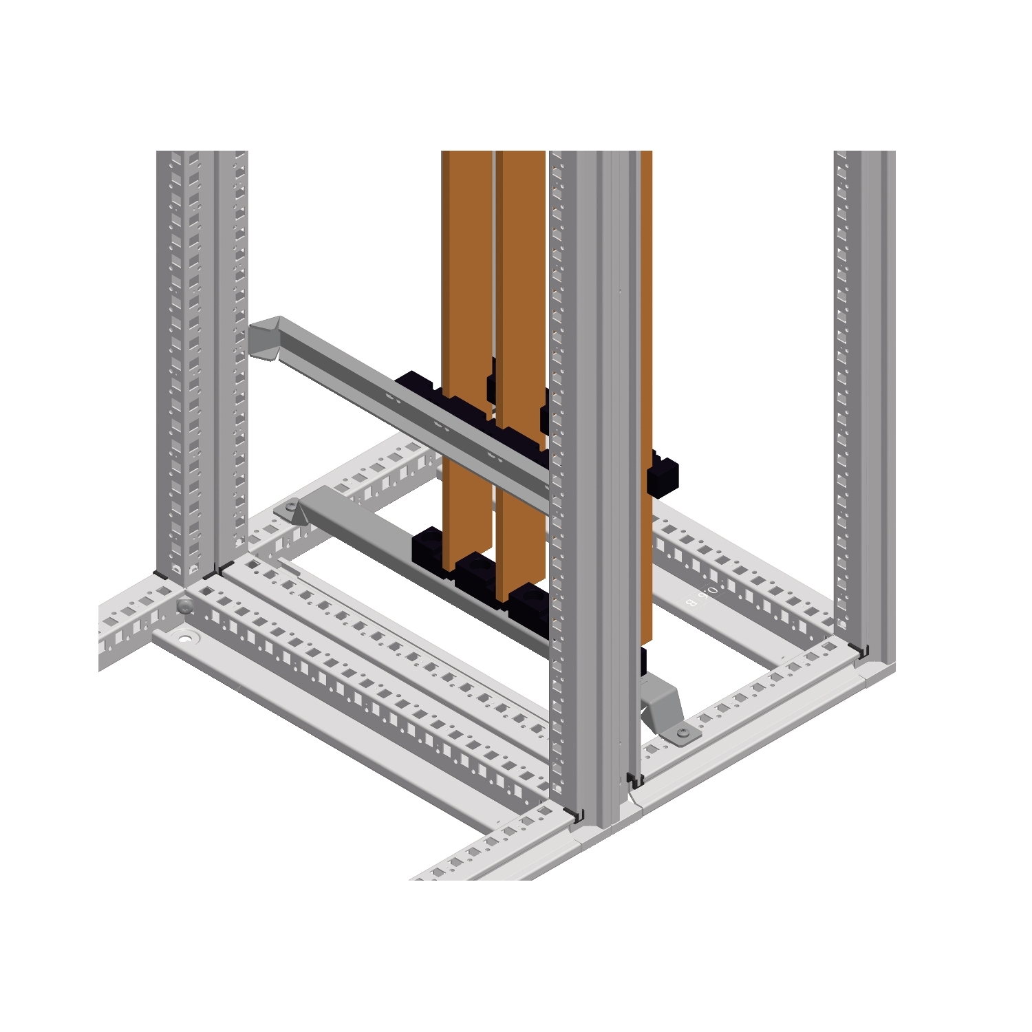 Barre pour jdb vertical - plate perforée - l = 2000mm 80x10